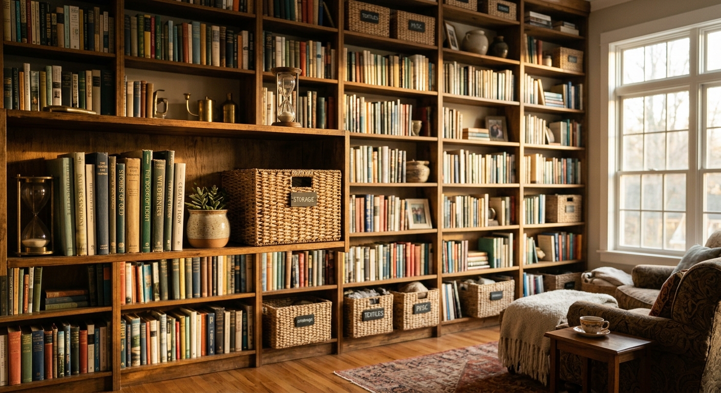 Bibliothèque pleine : l'astuce des protections qui rangent enfin vos livres