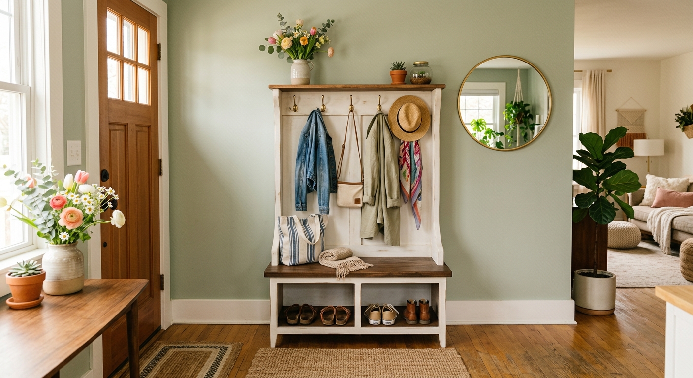 Entrée encombrée au printemps : l'astuce du meuble polyvalent qui crée de l'ordre