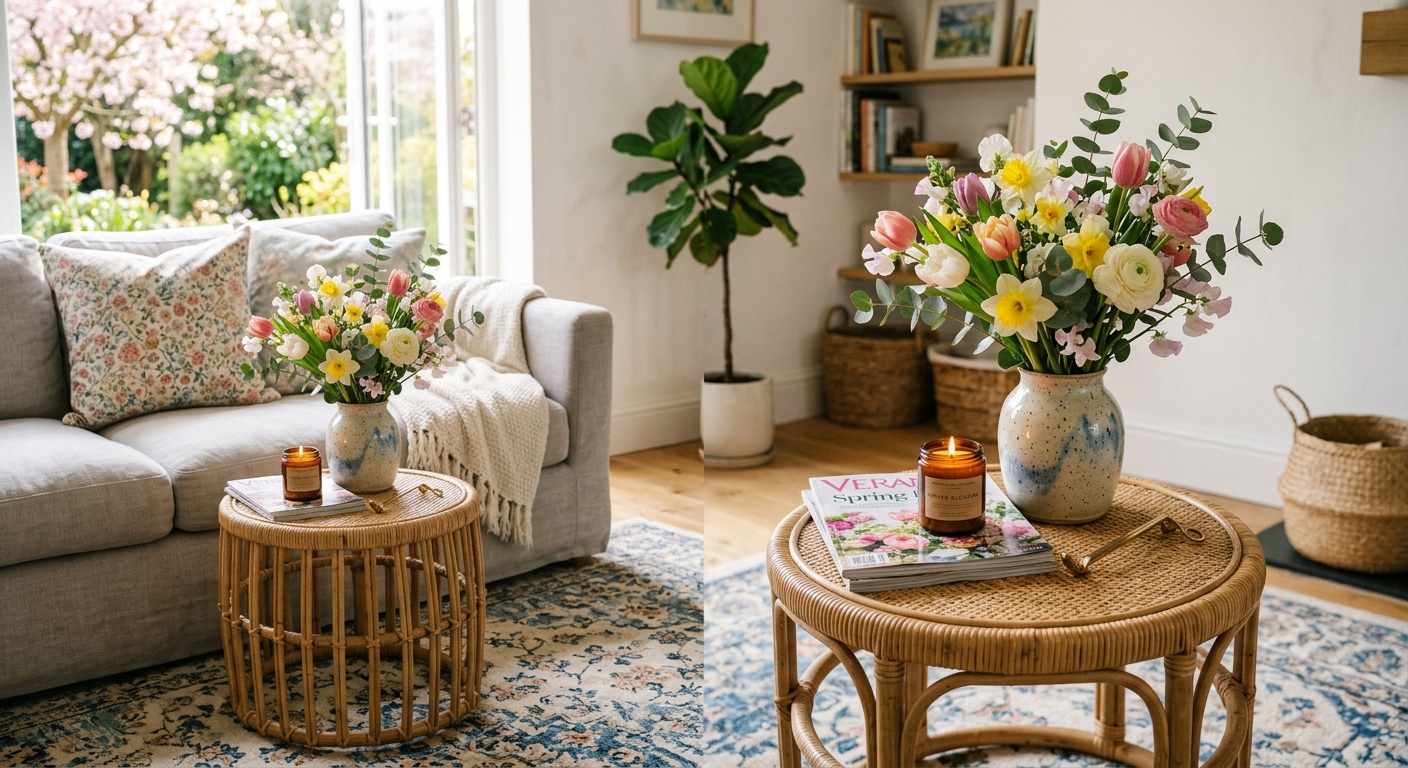 Table appoint printemps : l'astuce qui transforme votre salon en 30 min