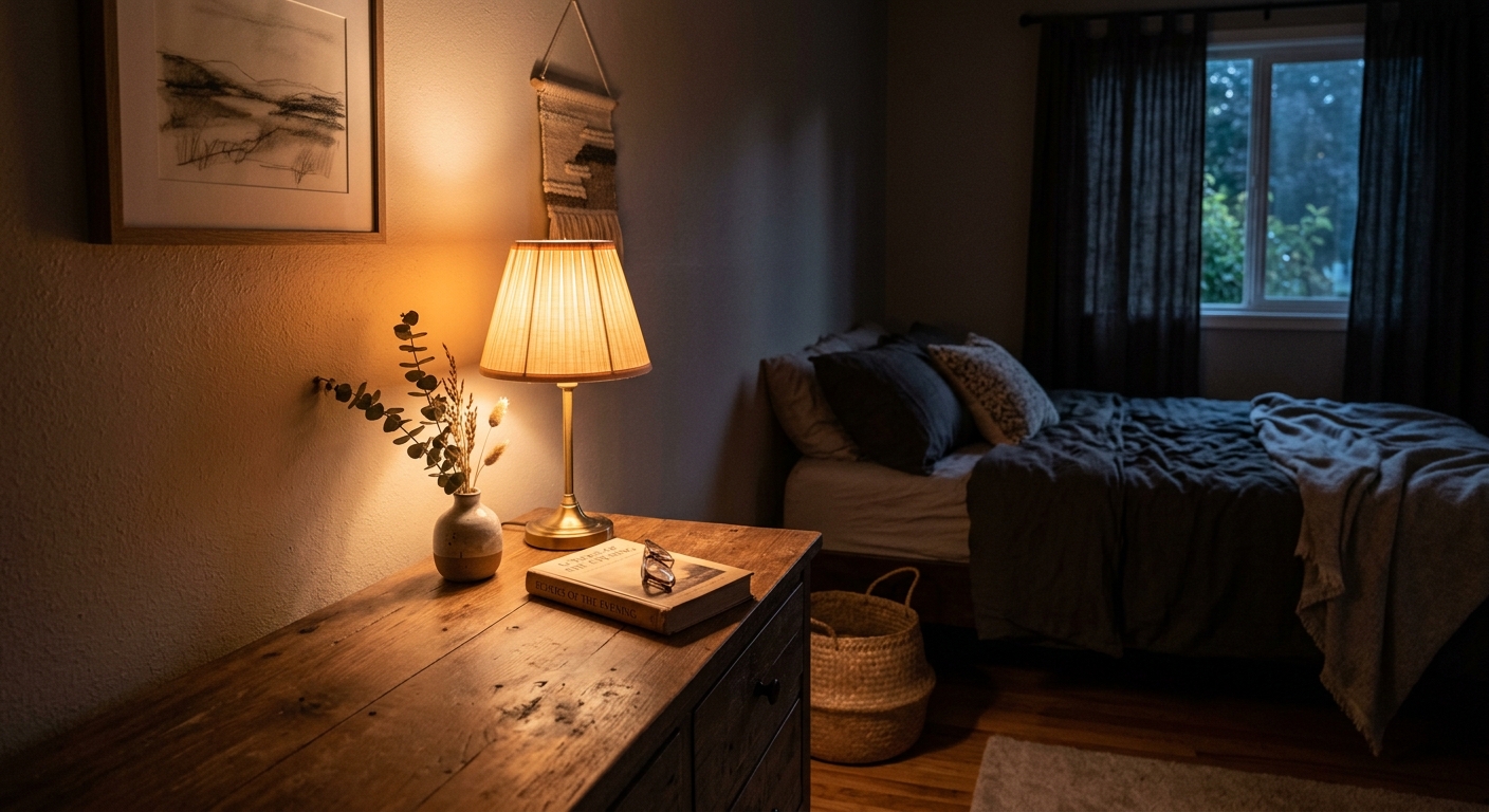 Une petite lampe sur la commode et tout change